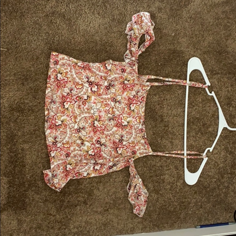 LF CROP FLOWER PRINT TOP